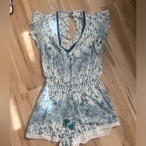 Poupette St Barth Sasha Romper in Blue. - size L